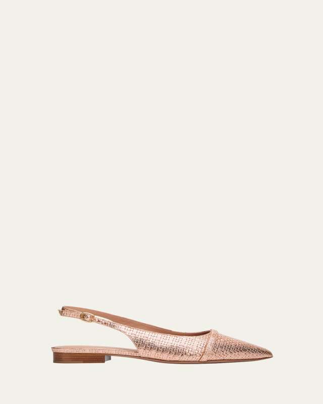 Jama Metallic Slingback Ballerina Flats